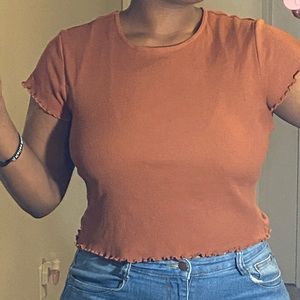 Ruffled Orange Shirt